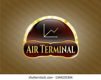  Shiny emblem with chart icon and Air Terminal text inside