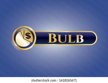 Shiny emblem with chart icon and Bulb text inside
