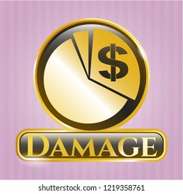  Shiny emblem with chart icon and Damage text inside