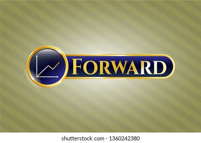  Shiny emblem with chart icon and Forward text inside