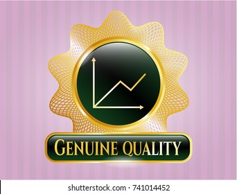  Shiny emblem with chart icon and Genuine Quality text inside