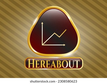 Shiny emblem with chart icon and Hereabout text inside