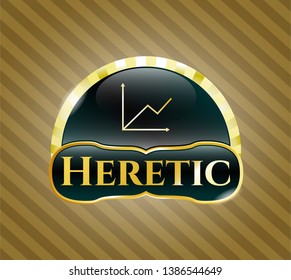  Shiny emblem with chart icon and Heretic text inside