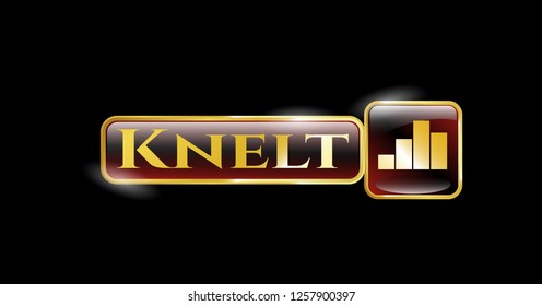  Shiny emblem with chart icon and Knelt text inside