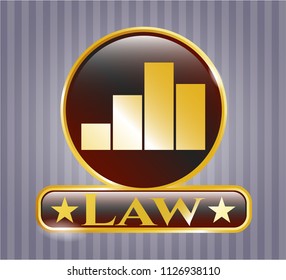  Shiny emblem with chart icon and Law text inside