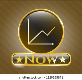  Shiny emblem with chart icon and Now text inside