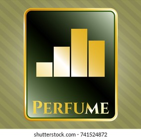  Shiny emblem with chart icon and Perfume text inside