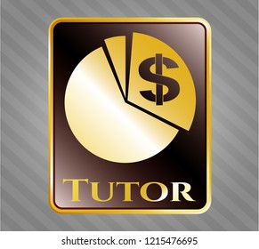  Shiny emblem with chart icon and Tutor text inside