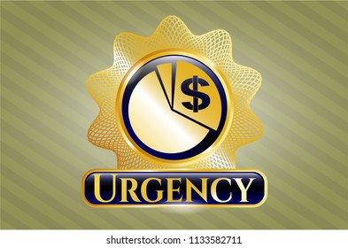  Shiny emblem with chart icon and Urgency text inside
