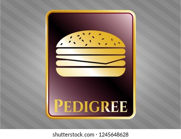 Shiny emblem with cheeseburger icon and Pedigree text inside