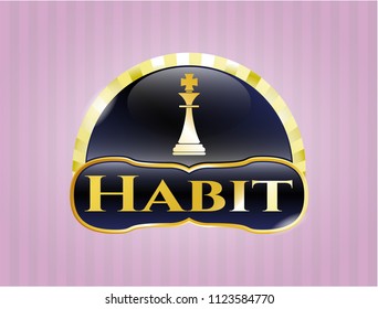  Shiny emblem with chess king icon and Habit text inside