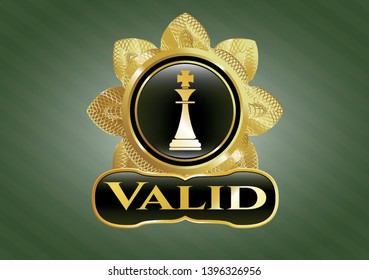  Shiny emblem with chess king icon and Valid text inside
