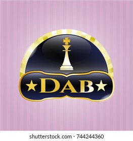  Shiny emblem with chess king icon and Dab text inside