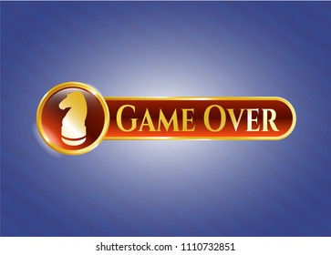   Shiny emblem with chess knight icon and Game Over text inside