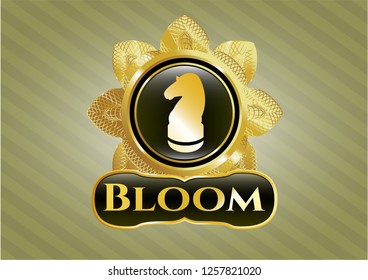  Shiny emblem with chess knight icon and Bloom text inside