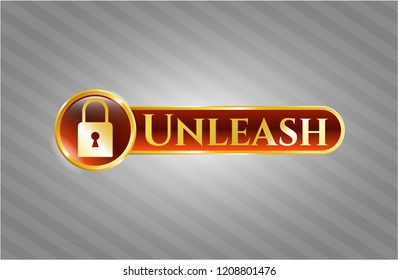  Shiny emblem with closed lock icon and Unleash text inside