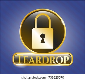  Shiny emblem with closed lock icon and Teardrop text inside