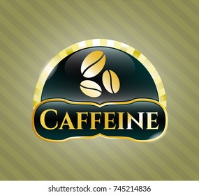  Shiny emblem with coffee bean icon and Caffeine text inside