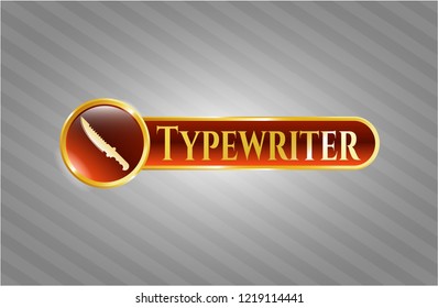  Shiny emblem with combat knife icon and Typewriter text inside