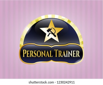  Shiny emblem with communism icon and Personal Trainer text inside