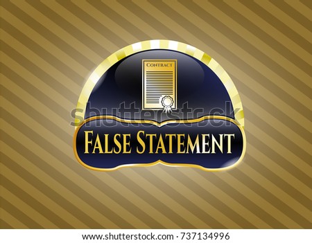 Shiny emblem with contract icon and False Statement text inside