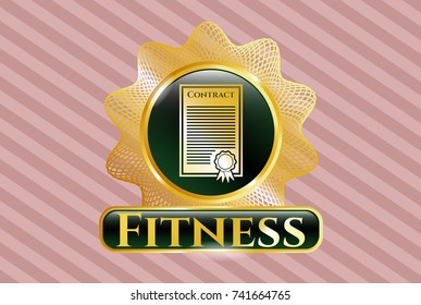  Shiny emblem with contract icon and Fitness text inside