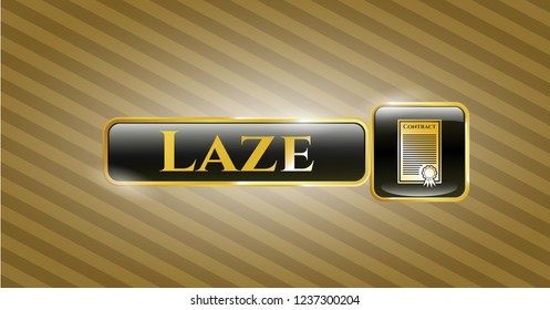  Shiny emblem with contract icon and Laze text inside