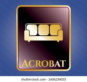  Shiny emblem with couch icon and Acrobat text inside