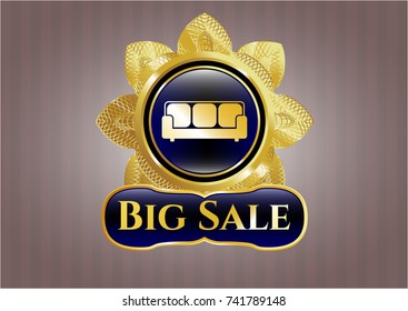  Shiny emblem with couch icon and Big Sale text inside