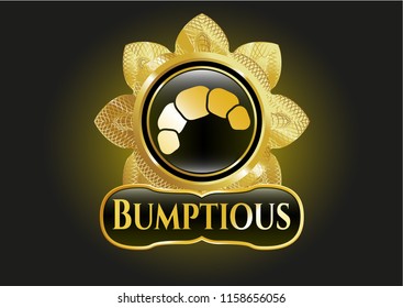  Shiny emblem with croissant icon and Bumptious text inside