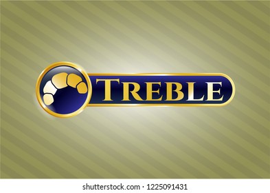  Shiny emblem with croissant icon and Treble text inside