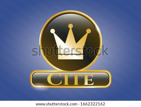  Shiny emblem with crown icon and Cite text inside