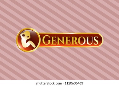  Shiny emblem with crunch icon and Generous text inside