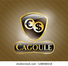  Shiny emblem with currency exchange icon and Cagoule text inside