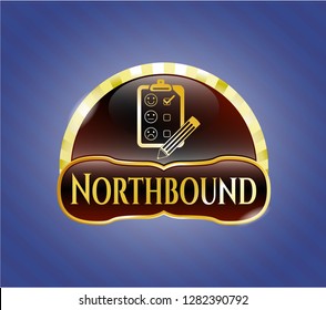 Shiny emblem with customer feedback icon and Northbound text inside
