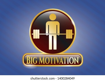  Shiny emblem with deadlift icon and Big Motivation text inside