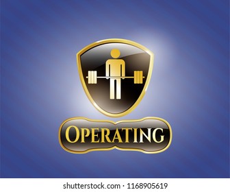  Shiny emblem with deadlift icon and Operating text inside