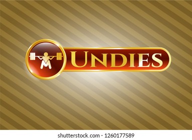  Shiny emblem with deep squat icon and Undies text inside