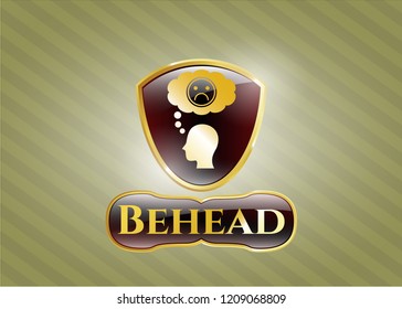  Shiny emblem with depression icon and Behead text inside