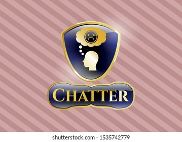  Shiny emblem with depression icon and Chatter text inside