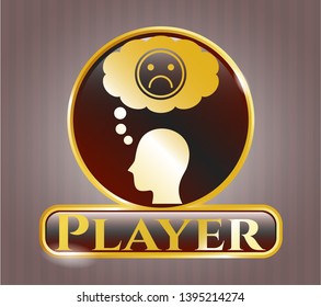  Shiny emblem with depression icon and Player text inside