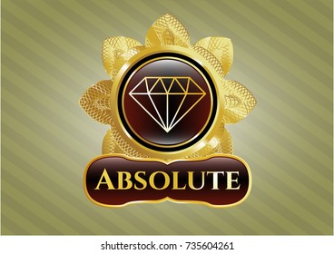  Shiny emblem with diamond icon and Absolute text inside