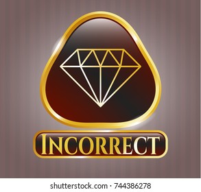 Shiny emblem with diamond icon and Incorrect text inside