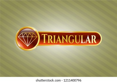  Shiny emblem with diamond icon and Triangular text inside