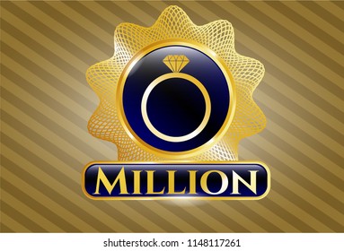  Shiny emblem with diamond ring icon and Million text inside