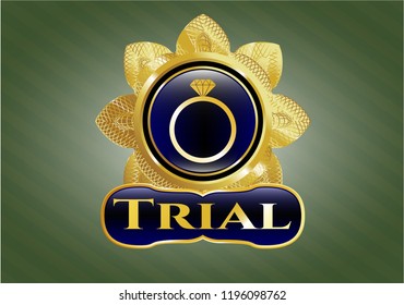  Shiny emblem with diamond ring icon and Trial text inside