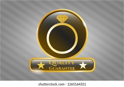  Shiny emblem with diamond ring icon and Quality Guarantee text inside