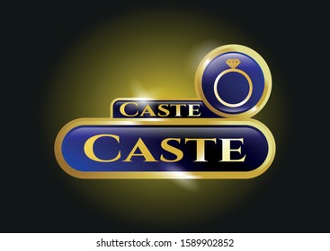  Shiny emblem with diamond ring icon and Caste text inside