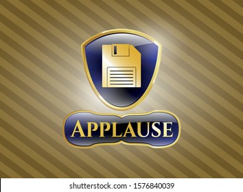  Shiny emblem with diskette icon and Applause text inside