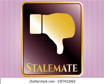  Shiny emblem with dislike icon and Stalemate text inside